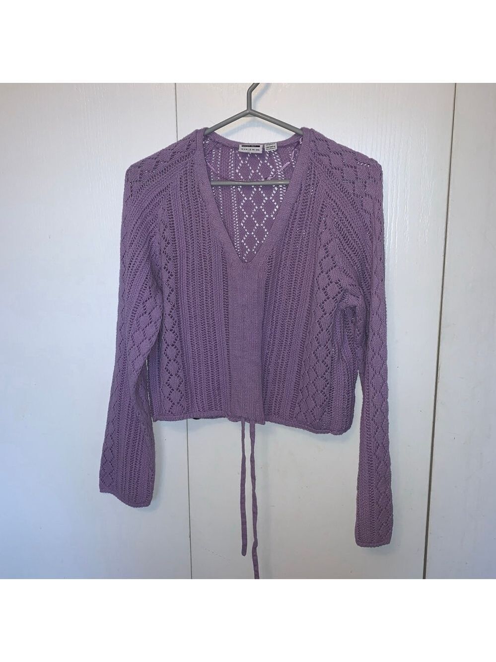 Women's NOISY MAY Purple V-Neck Knit Sweater XL